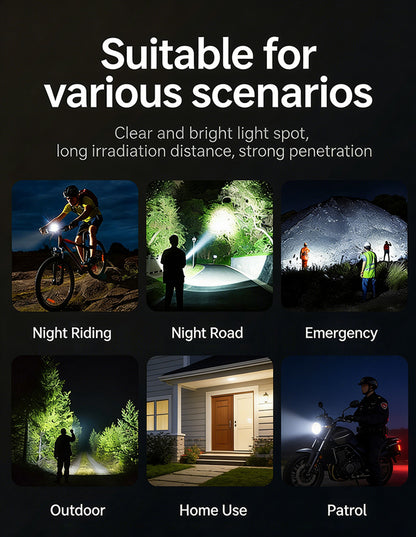 Perfect for outdoor use, camping, or night rides!